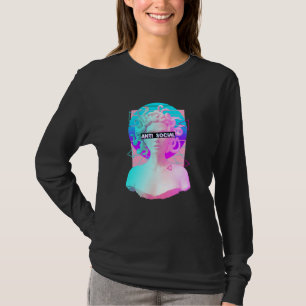 Camiseta Estatua de Medusa Retro Vaporwave Antisocial Mito