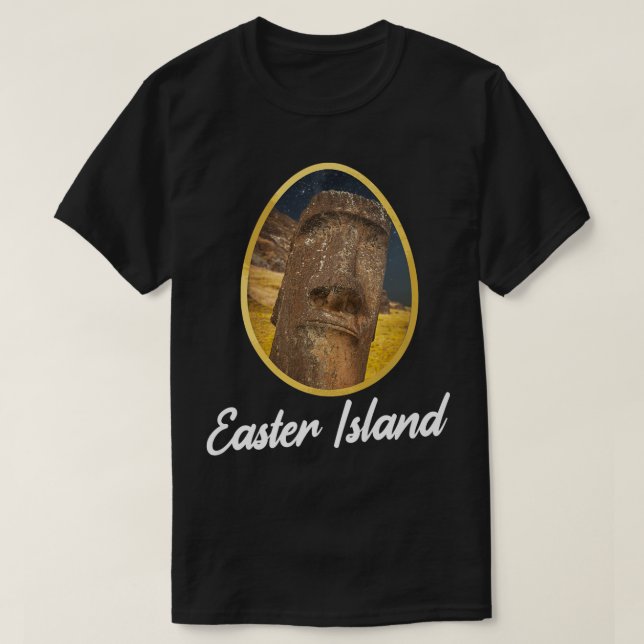Camiseta Estatua De Moai Isla De Pascua De Noche En Isla De (Diseño del anverso)