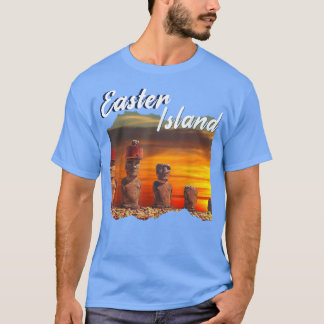 Camiseta Estatua De Moai Isla De Pascua En Isla De Pascua N