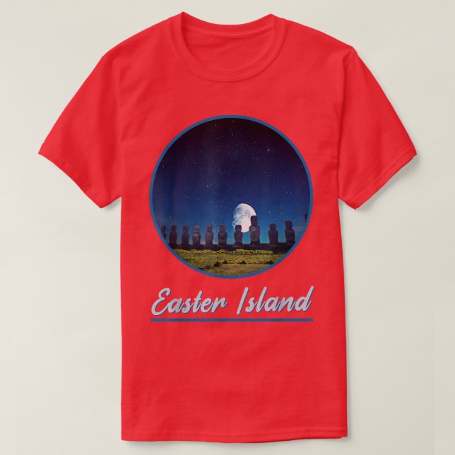 Camiseta Estatua De Moai Isla De Pascua En Isla De Pascua N (Diseño del anverso)