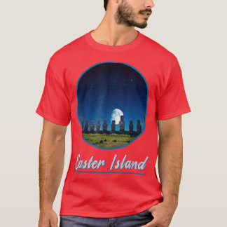 Camiseta Estatua De Moai Isla De Pascua En Isla De Pascua N