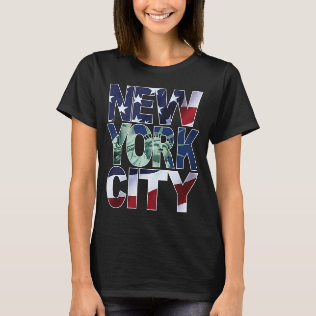 Camiseta Estatua de Nueva York de la Vieja Libertad Estado  (Anverso)