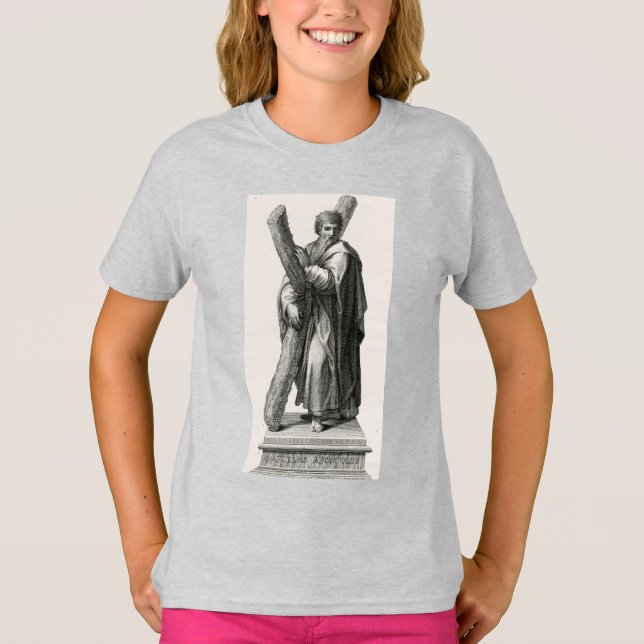 Camiseta Estatua de San Andrés Apóstol con cruz (Anverso)