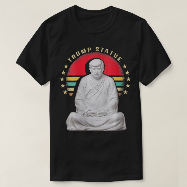 Camiseta Estatua de Trump Buda al estilo ventilado chino fe (Diseño del anverso)