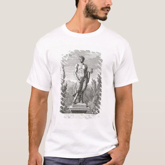 Camiseta Estatua de un sátiro que sostiene un manojo de (Anverso)