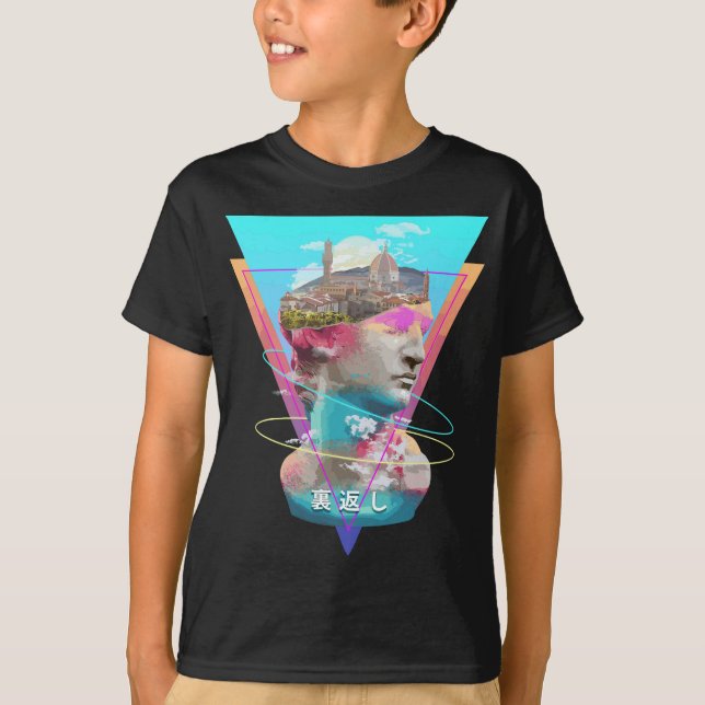 Camiseta Estatua de Vaporwave David Bust & Florence Italia  (Anverso)