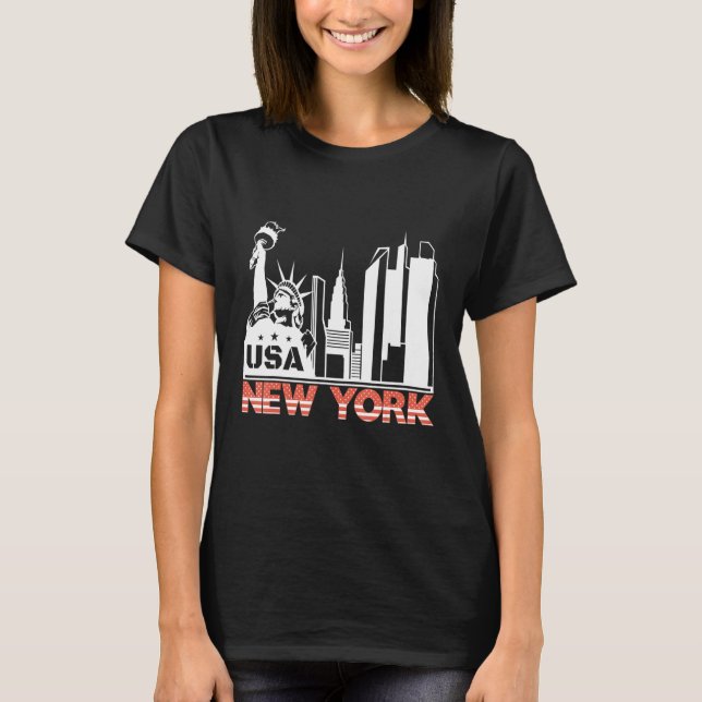 Camiseta Estatua Del Edificio De La Libertad De Nueva York (Anverso)