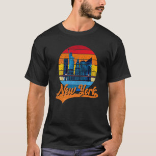 Camiseta Estatua Del Skyline Estatal De Nueva York De Retro