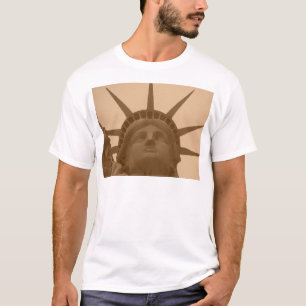Camiseta Estatua del tono sepia vintage de la libertad