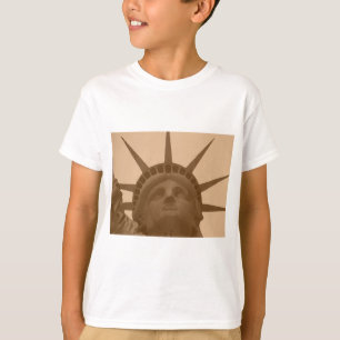Camiseta Estatua del tono sepia vintage de la libertad