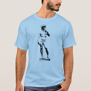 Camiseta Estatua: Di la palabra F — Impresión negra