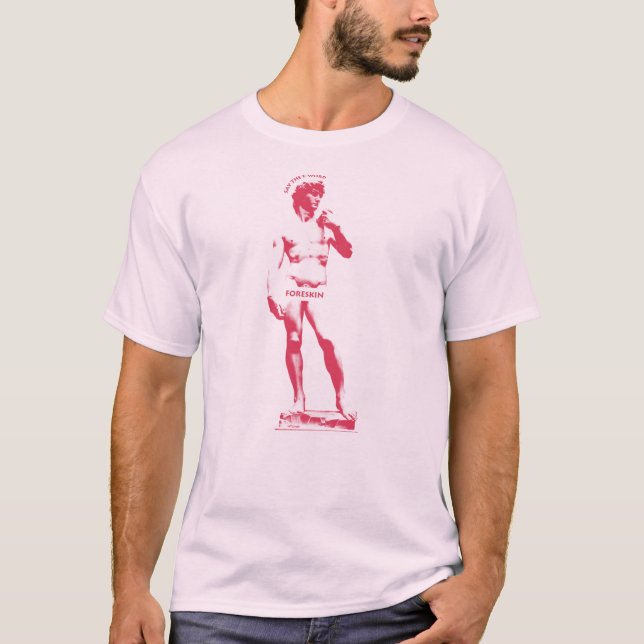Camiseta Estatua: Di la palabra F — rosa (Anverso)