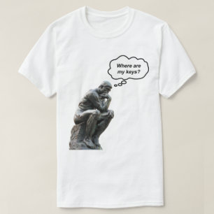 Camiseta Estatua divertida de El Pensador de Rodin - ¿Dónde