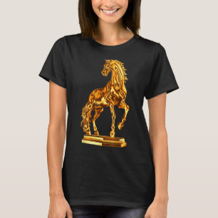 Camiseta Estatua dorada de escultura de caballo 1