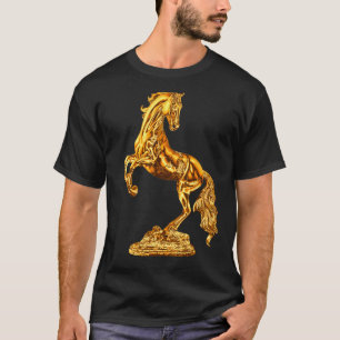 Camiseta Estatua dorada de escultura de caballos