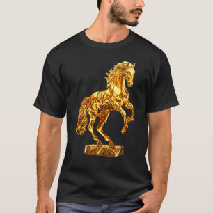 Camiseta Estatua dorada de escultura de caballos