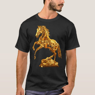 Camiseta Estatua dorada de escultura de caballos