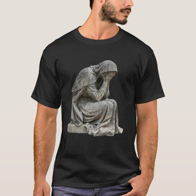 Camiseta Estatua épica llorando de negro de la libertad, ca (Anverso)