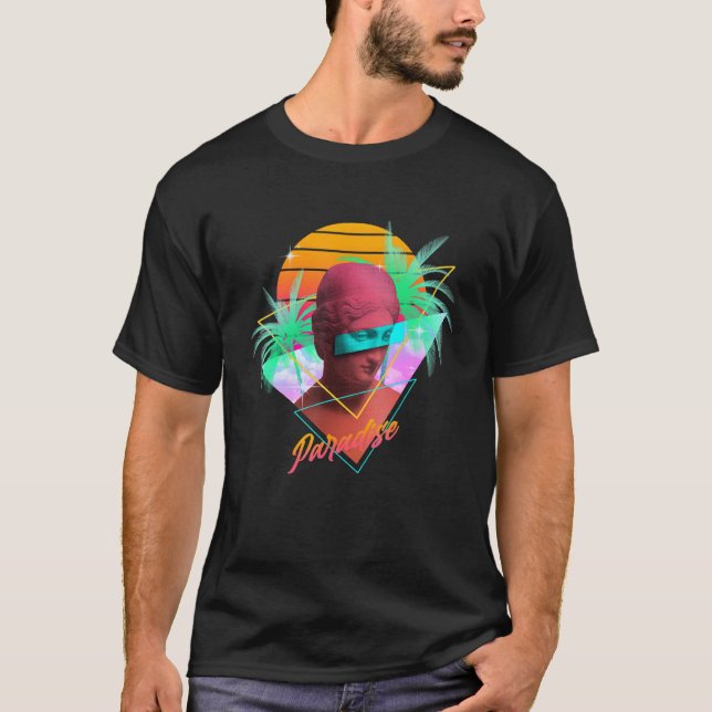 Camiseta Estatua estética del vaporwave Paradise Retrowave  (Anverso)