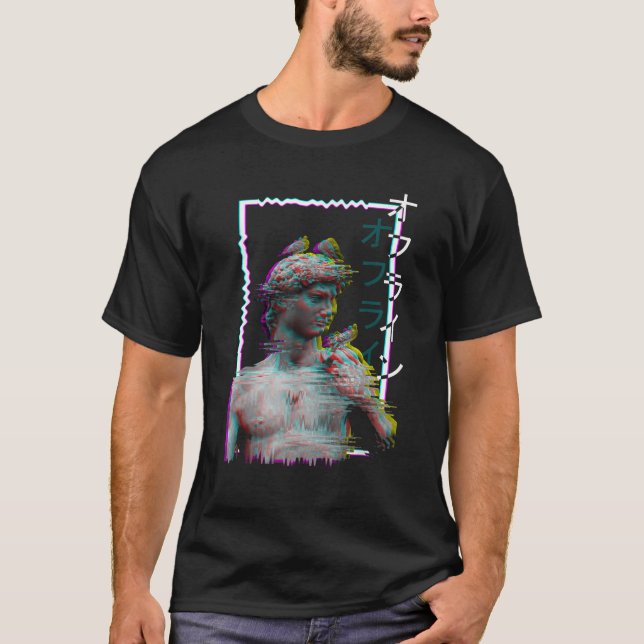 Camiseta Estatua griega antigua onda de vaporización sintét (Anverso)