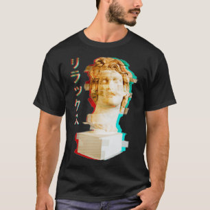 Camiseta Estatua griega de vaporwave Helios con glitc estét
