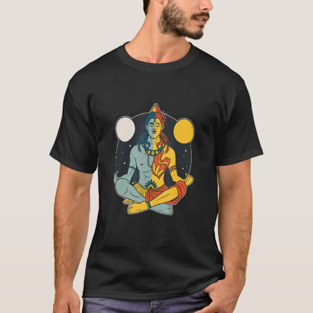 Camiseta Estatua hindú del Señor Shiva Divina Meditación Fi (Anverso)