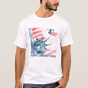 Camiseta Estatua Libertad 4 de Julio Personalizados Mens