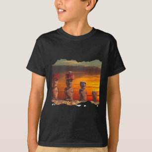 Camiseta Estatua Moai Isla de Pascua Manga Larga