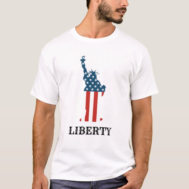 Camiseta Estatua Patriótica Americana de Estrellas de Liber (Anverso)