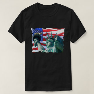 Camiseta Estatua Patriótica de la Libertad ondeando la band