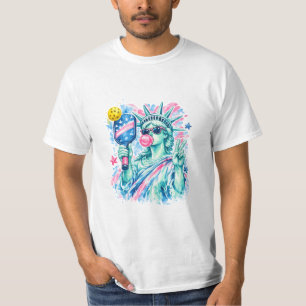 Camiseta Estatua Preppy de la Libertad Soplando Chicle Pick