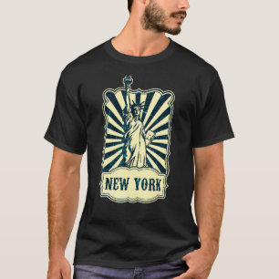 Camiseta Estatua Retro De La Libertad Nueva York City Estad