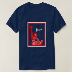 Camiseta ¿Estatua roja blanca y azul de la libertad libre?