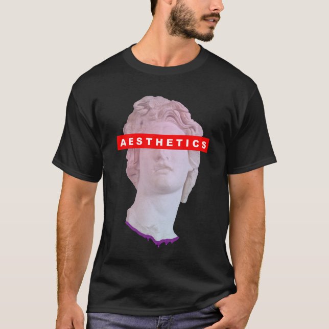 Camiseta Estatua v2 de Vaporwave (Anverso)