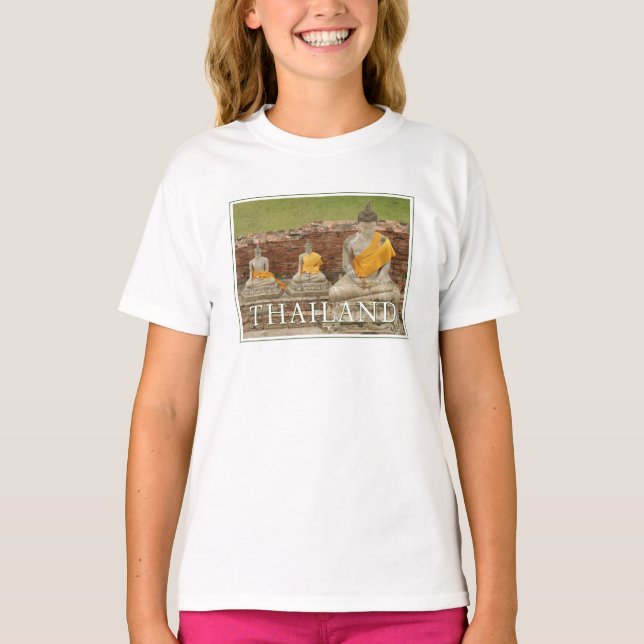 Camiseta Estatuas de los Budas de Sitting | Ayutthaya, Tail (Anverso)