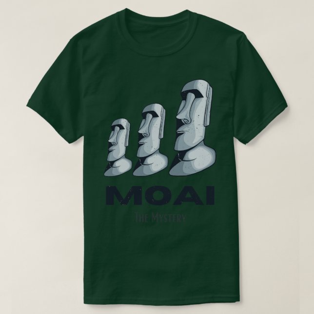 Camiseta Estatuas de Rapa Nui de las Islas de Pascua de Moa (Diseño del anverso)