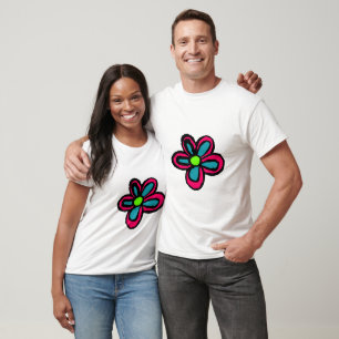 Camiseta Estatuilla de Dibujos Animados de Flores