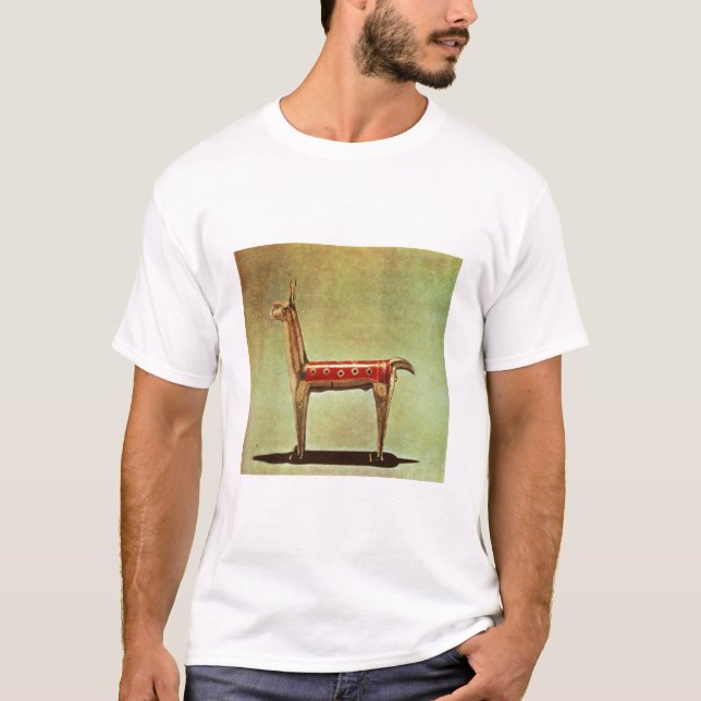 Camiseta Estatuilla de plata de la llama, de Perú, después (Anverso)