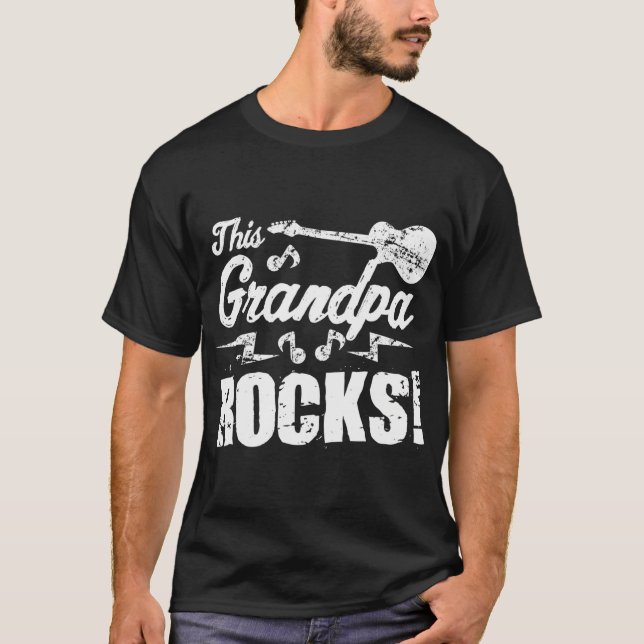 Camiseta Este abuelo roza rock de guitarra y es gracioso (Anverso)