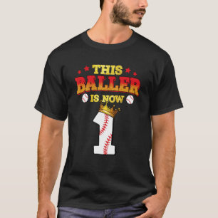 Camiseta Este Baller Ahora Es Un Niño De Béisbol Chicas Pri
