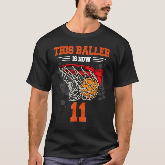 Camiseta Este Baller es ahora 11 Baloncesto 11 cumpleaños 1 (Anverso)