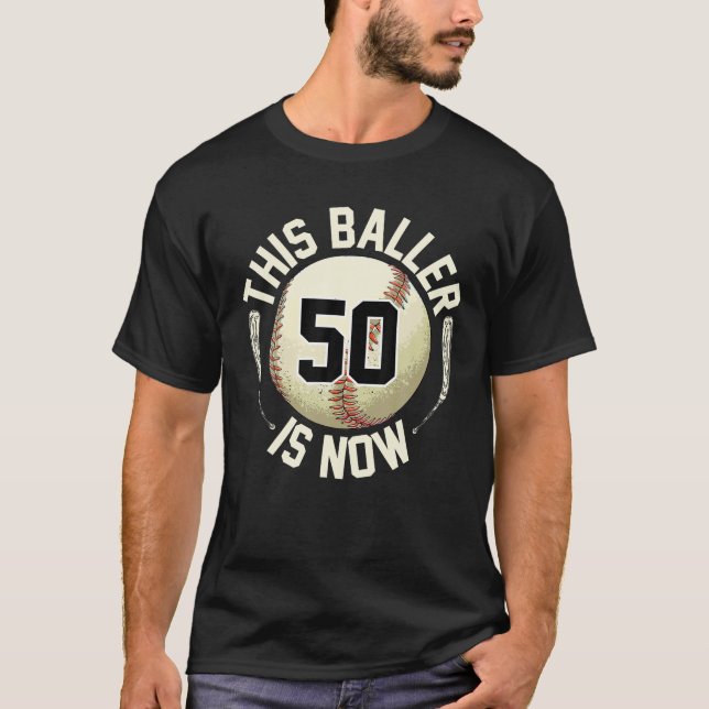 Camiseta Este Baller es ahora 50 Béisbol 50 cumpleaños Soft (Anverso)