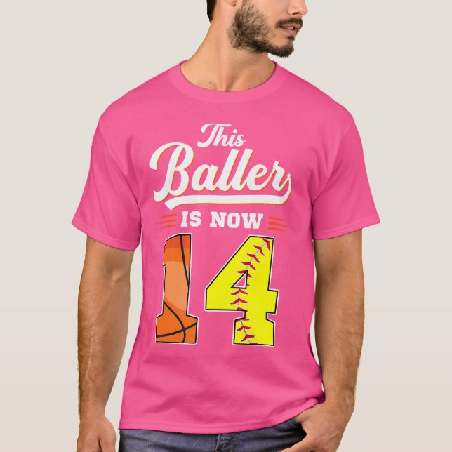 Camiseta Este Baller Tiene Ahora 14 Años, Día 14 De Basketb (Anverso)