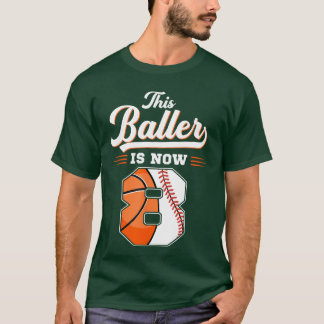 Camiseta Este Baloncestista Cumple 8 Baloncesto Béisbol 8º 