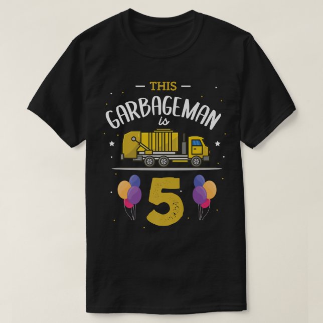 Camiseta Este basurero tiene 5 cumpleaños de camión de basu (Diseño del anverso)