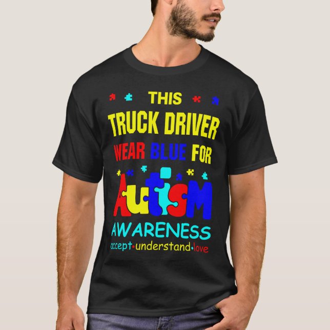 Camiseta Este camionero usa azul para concientizar sobre el (Anverso)