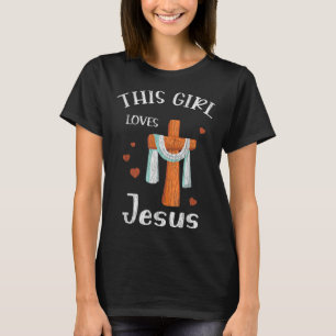 Camiseta Este Chica ama a Jesús Adolescentes Mujeres Cristi