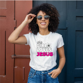 Camiseta Este Chica ama a Jesús - Floral rosa