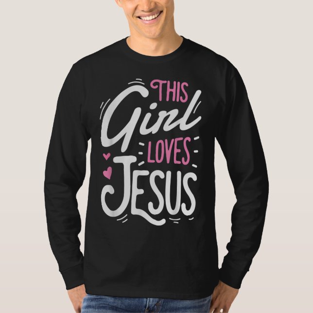 Camiseta Este Chica ama a Jesús Funny Religioso Cristiano R (Anverso)