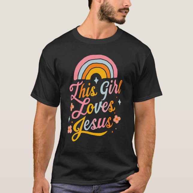 Camiseta Este Chica ama a Jesús la fe cristiana W religiosa (Anverso)
